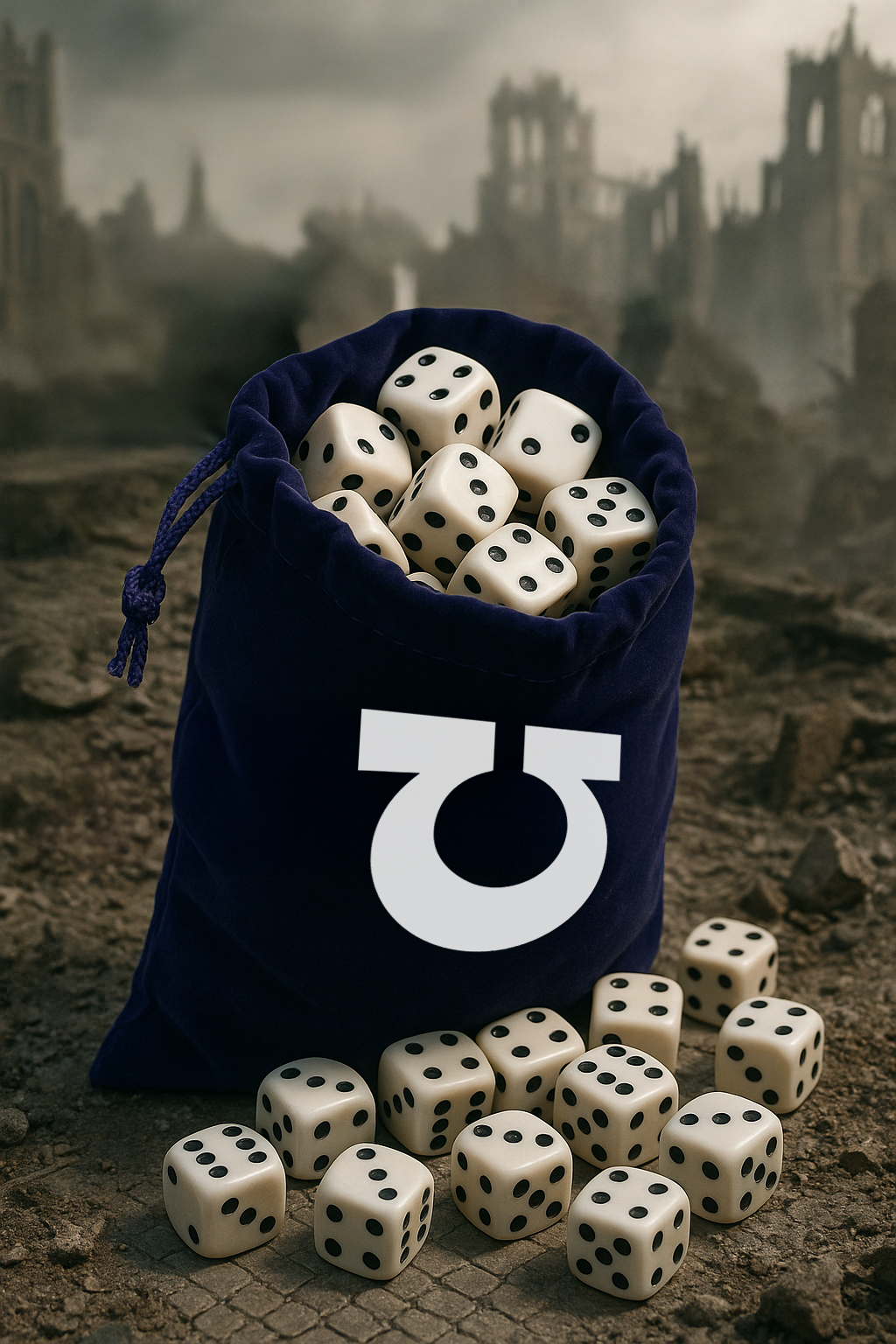 Customizable blue dice bag