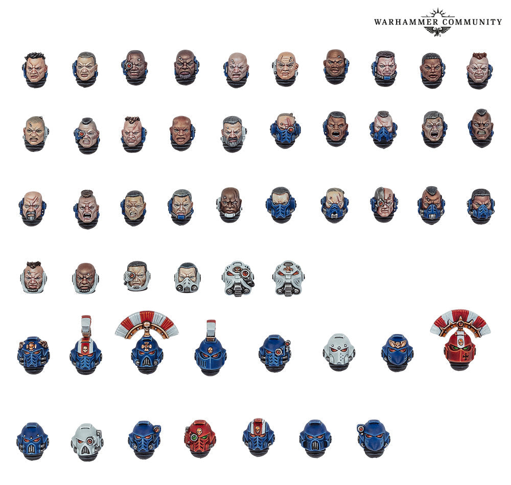 Personnalisez vos Space Marines avec un set de cinquante têtes et casques inédits