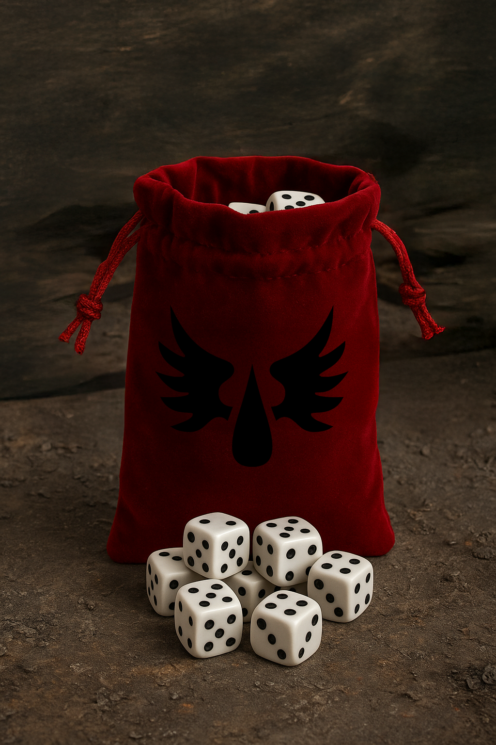 Customizable red dice bag